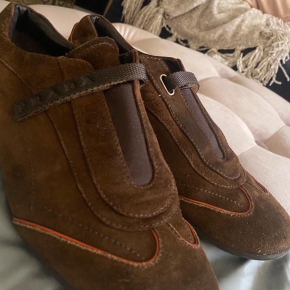 Prada Brown Suede Sneakers - Picture 4 of 5
